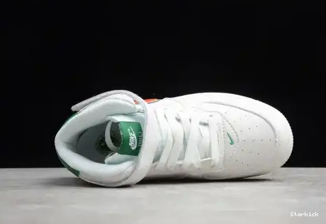 Orange Nike Green Kids Mid 1 Air Force 314193-100 07 White 0701